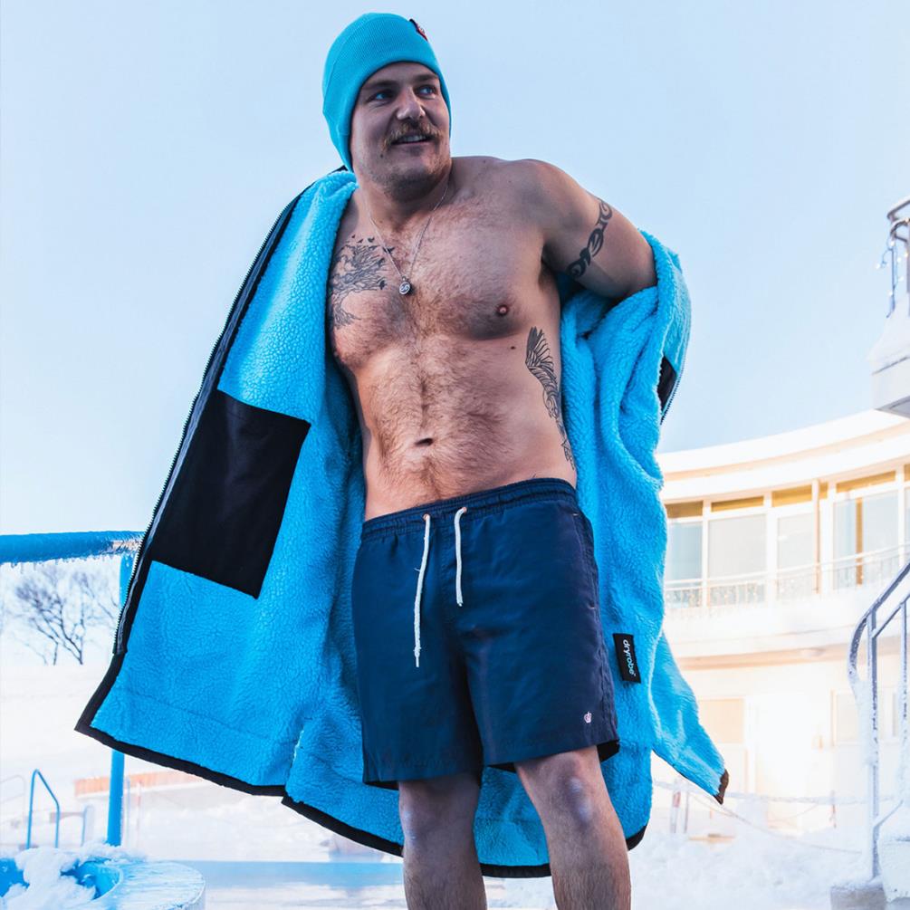 dryrobe Advance Long Sleeve Changing Robe - Black / Blue Extra Image 7